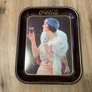 Vintage 1970s reproduction of 1920s‎ Coca Cola Flapper Party Girl serving tray